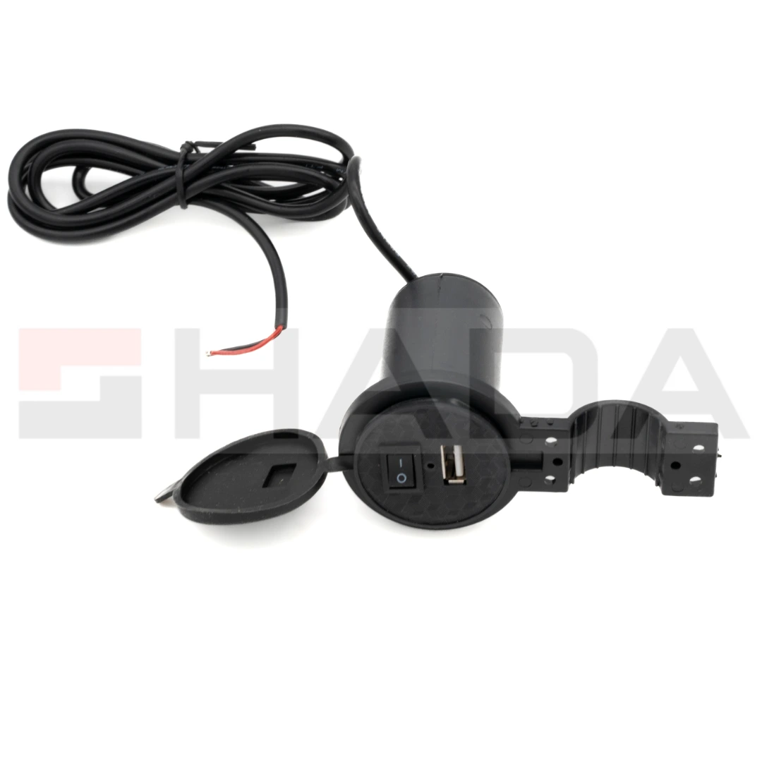 CARGADOR DE CELULAR PARA MOTO CON BOTON DE APAGAR, SOPORTE MANUBRIO