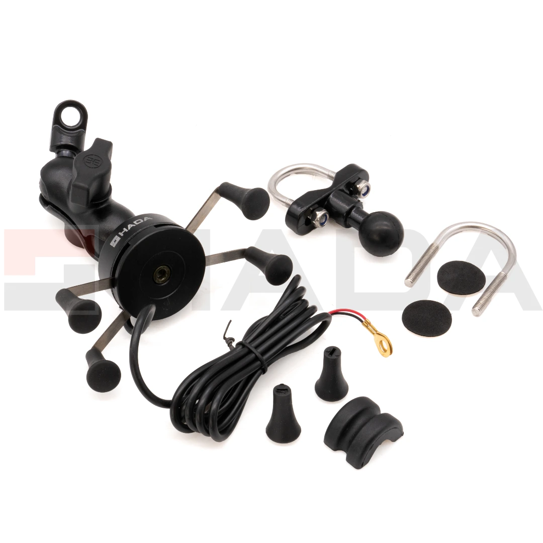 CARGADOR USB PARA MOTO C/SOPORTE ARAÑA