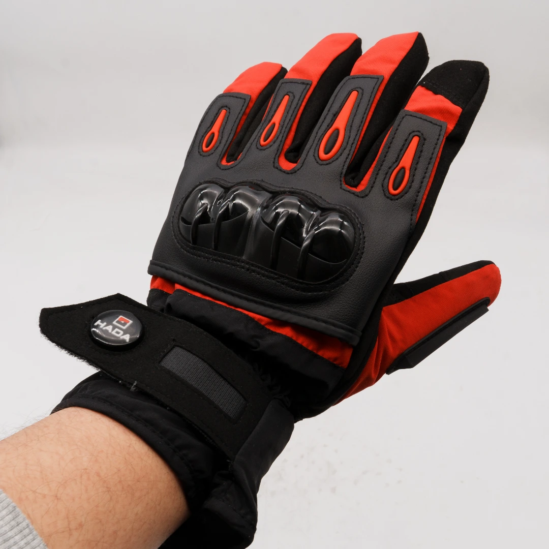 GUANTES,CABALLERO,NEGRO Y ROJO