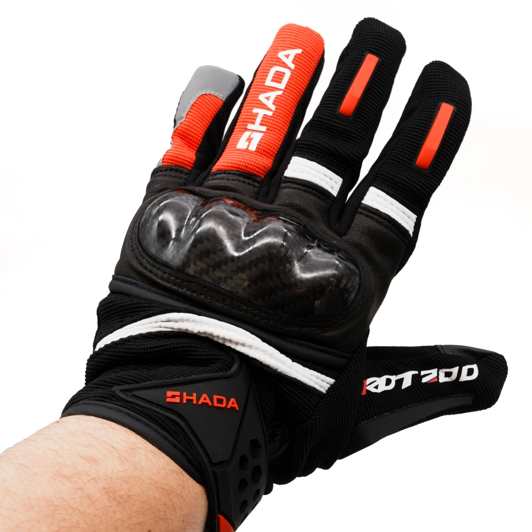 GUANTES,CABALLERO - MCS-57,NEGRO Y ROJO