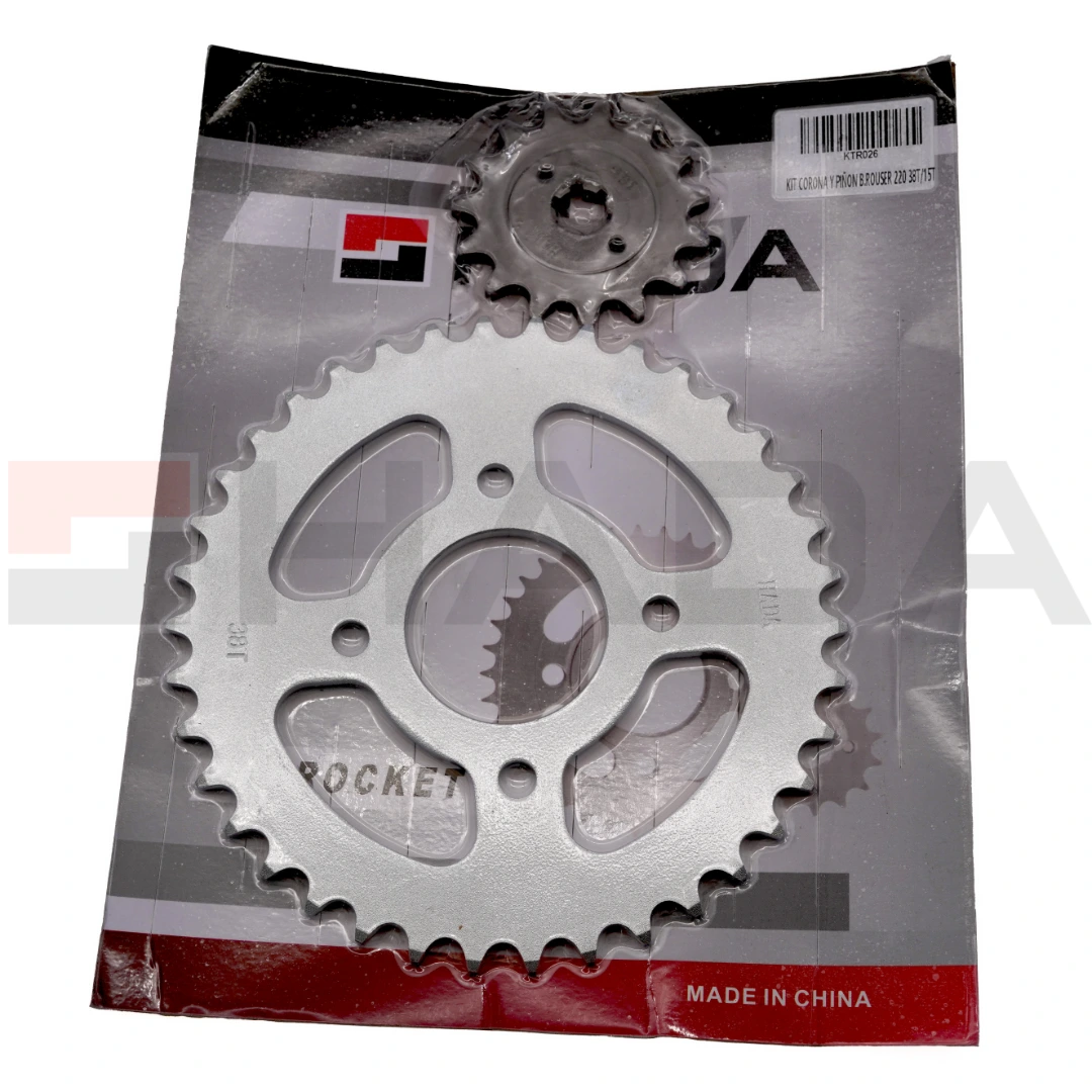 KIT CORONA Y PIÑON B.ROUSER 220 520-38T/15T